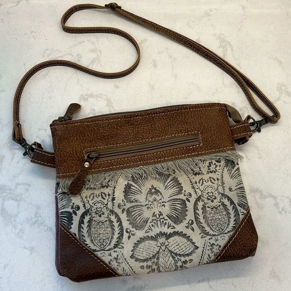 Myra Bag Brown and Gray Crossbody Bag